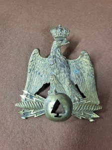 PLAQUE DE SHAKO AIGLE COURONNE