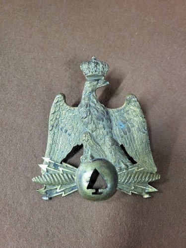 PLAQUE DE SHAKO AIGLE COURONNE