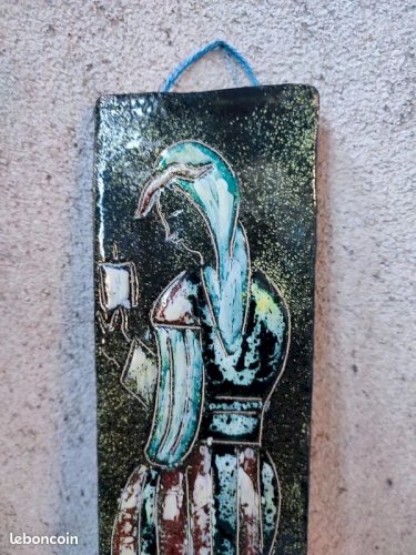 Plaque decorative a decor de femme non signée en bon etat