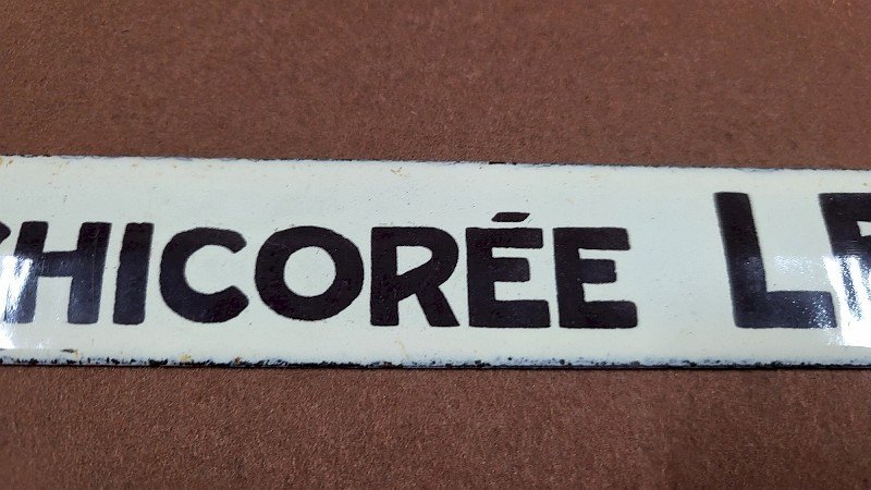 PLAQUE EMAILLEE ANCIENNE PUBLICITAIRE CHICOREE LEROUX N° 1