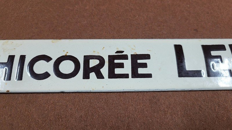 PLAQUE EMAILLEE ANCIENNE PUBLICITAIRE CHICOREE LEROUX N° 2