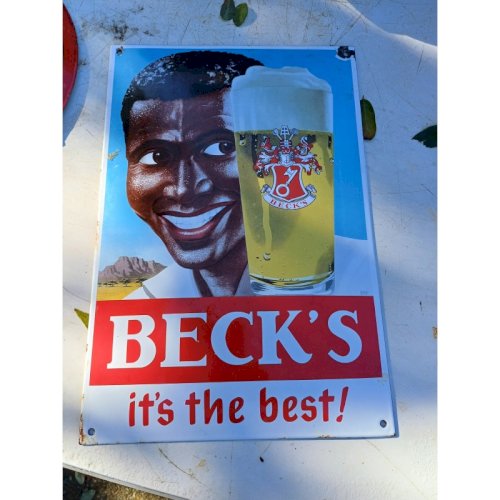 Plaque émaillée Becks Biére