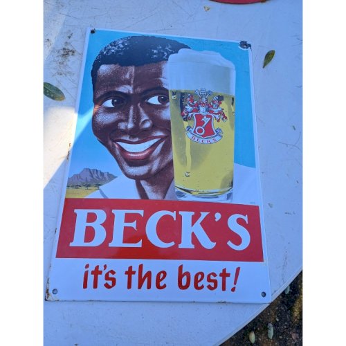 Plaque émaillée Becks Biére