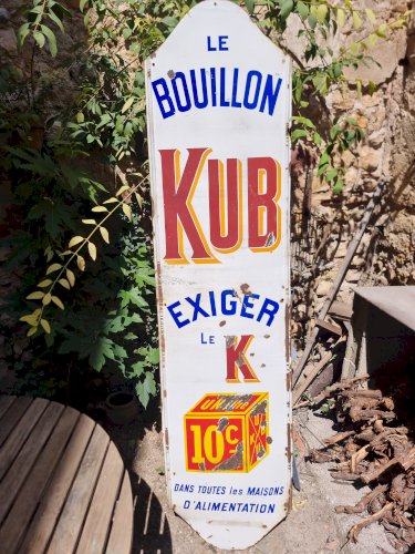 Plaque émaillée bouillon Kub grande taille