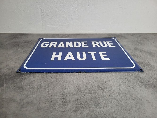 PLAQUE EMAILLEE DE RUE " GRANDE RUE HAUTE"