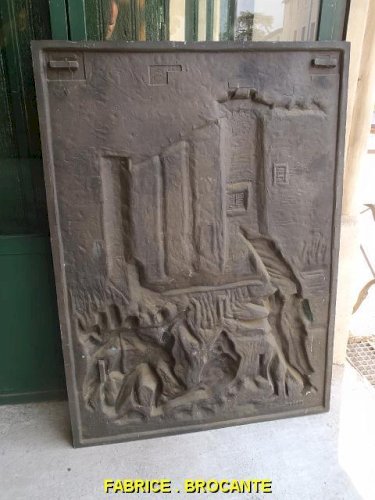 PLAQUE EN FONTE BAS RELIEF SIGNEE JEM N° 2