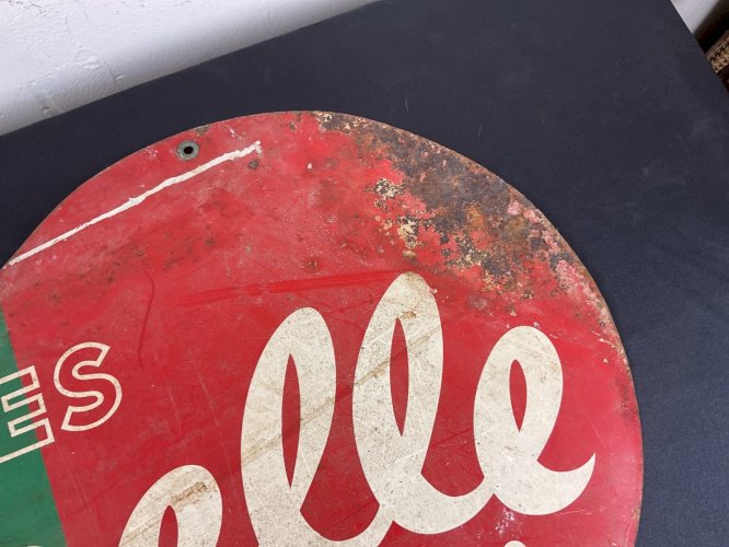 plaque enseigne double face publicité LAINES PERNELLE tole peinte non émaillée