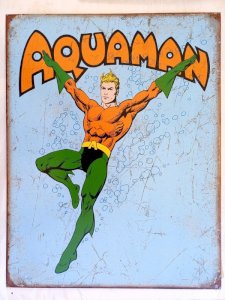 Plaque métal AQUAMAN DC comics - 40 x 30 cm déco vintage super héros