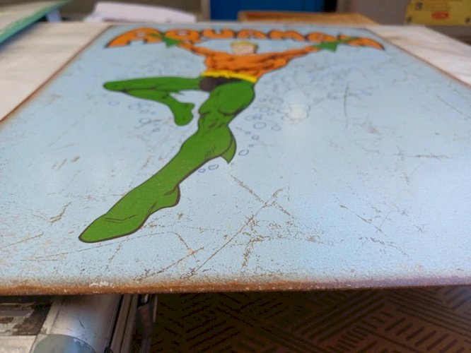 Plaque métal AQUAMAN DC comics - 40 x 30 cm déco vintage super héros