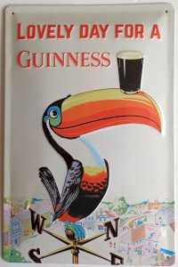 Metal sign beer GUINNESS toucan 30 x 20 cm