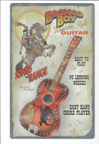 Plaque métal BRONCO BOY western style - 40 x 25 cm déco USA country