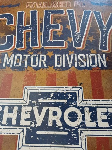 Plaque métal CHEVROLET CHEVY - 40 x 30 cm déco USA