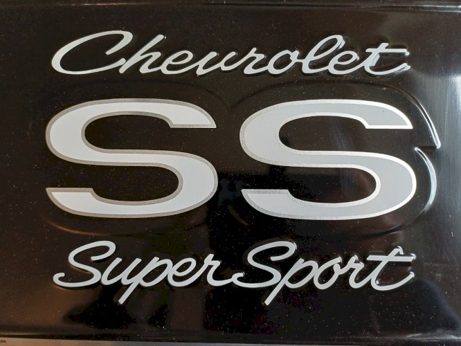 Plaque métal CHEVROLET  SS SUPER SPORT  30 x 20 cm déco vintage USA
