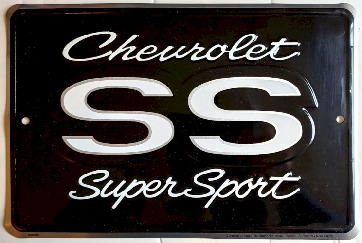 Plaque métal CHEVROLET  SS SUPER SPORT  30 x 20 cm déco vintage USA