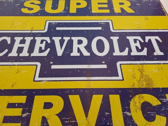 Plaque métal CHEVROLET SUPER SERVICE - 40 x 30 cm déco USA