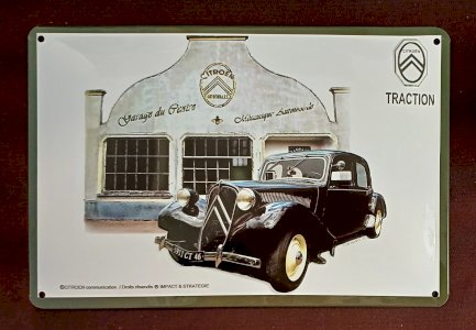 CITROËN TRACTION metal plaque - 30 x 20 cm