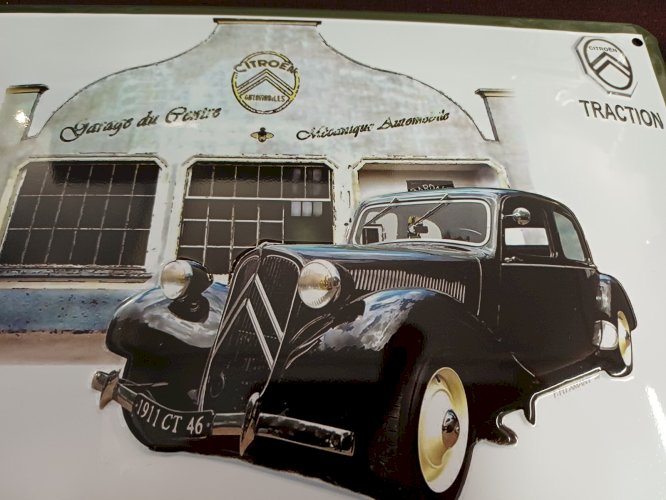 Plaque métal CITROËN TRACTION - 30 x 20 cm