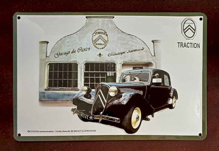 Plaque métal CITROËN TRACTION - 30 x 20 cm