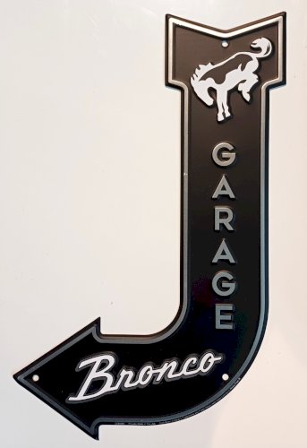 Plaque métal Flèche FORD BRONCO GARAGE 45 x 26 cm
