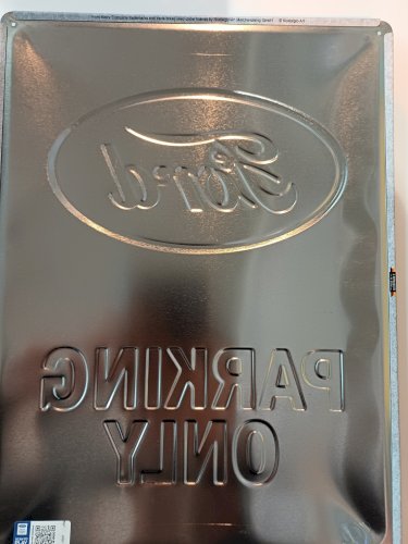Plaque métal FORD Parking only 40 x 30 cm en relief