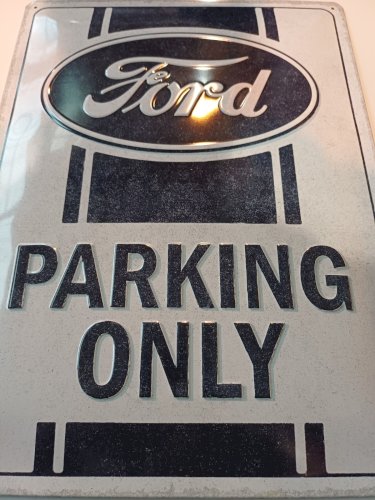 Plaque métal FORD Parking only 40 x 30 cm en relief