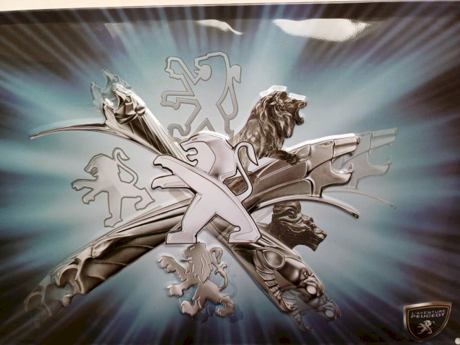 Plaque métal  L'AVENTURE PEUGEOT - 30 x 20 cm