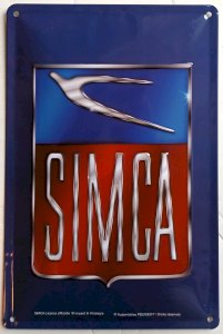Metal plaque LOGO SIMCA - 30 x 20 cm