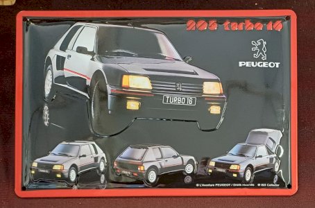 Metal sign PEUGEOT 205 TURBO 16 - 30 x 20 cm
