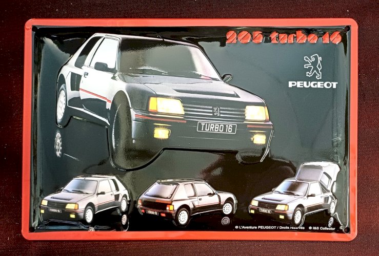 Plaque métal PEUGEOT 205 TURBO 16 - 30 x 20 cm