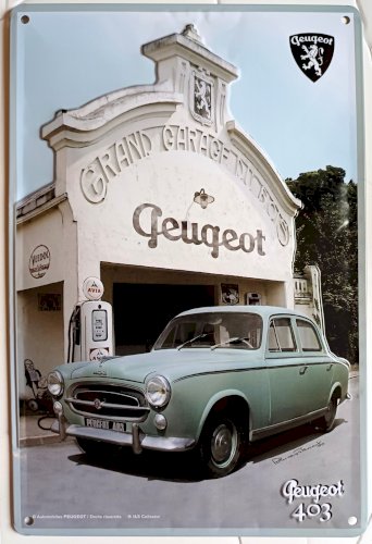 Plaque métal  PEUGEOT 403  - 30 x 20 cm