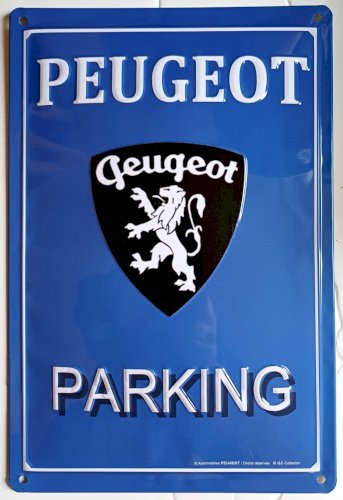 Plaque métal  PEUGEOT PARKING - 30 x 20 cm