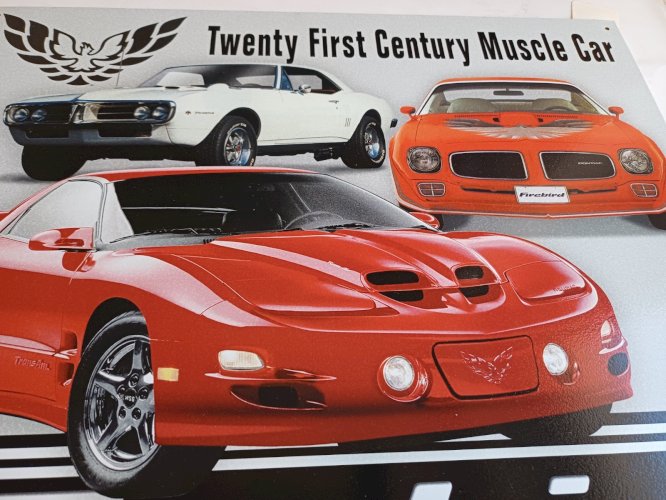 Plaque métal PONTIAC FIREBIRD - 40 x 30 cm déco USA voiture vintage