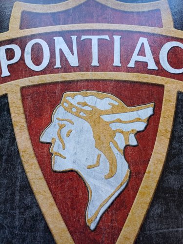 Plaque métal PONTIAC logo - 40 x 30 cm déco USA voiture vintage