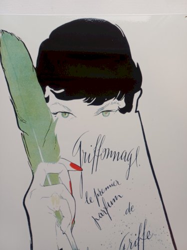 Plaque métal publicité vintage GRIFFONNAGE JACQUES GRIFFE 40 x 30 cm