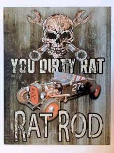 Plaque métal RAT ROD  hot rod 40 x 30 cm déco USA