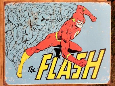 Plaque métal THE FLASH DC comics - 40 x 30 cm déco vintage super héros
