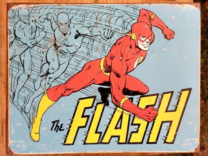 Plaque métal THE FLASH DC comics - 40 x 30 cm déco vintage super héros