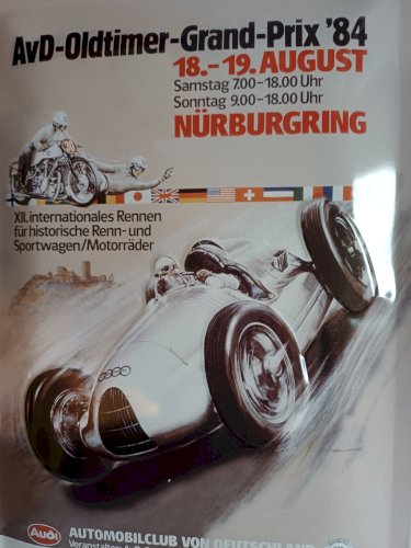 Plaque métal vintage AUDI Oldtimer Grand Prix 84 Nürburgring 30 x 20 cm