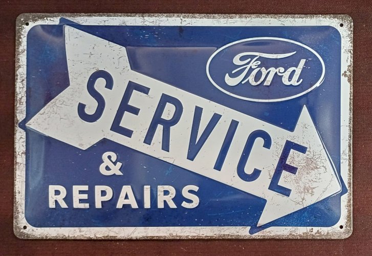 Plaque métal vintage FORD SERVICE 30 x 20 cm