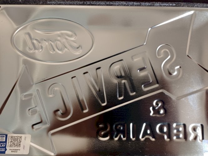 Plaque métal vintage FORD SERVICE 30 x 20 cm