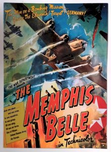 Plaque métal vintage THE MEMPHIS BELLE - 44 X 32 cm déco avion USA