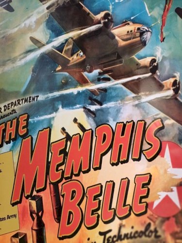 Plaque métal vintage THE MEMPHIS BELLE - 44 X 32 cm déco avion USA