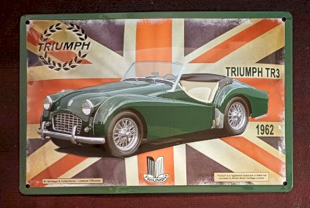 Vintage metal sign TRIUMPH TR3 1962 - 30 x 20 cm