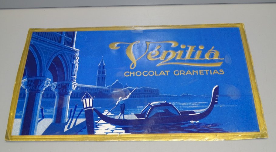 -PLAQUE PUBLICITAIRE CARTONNEE CHOCOLAT GRANETIAS VENITIA (ANCIEN ESCOFFIER)  D