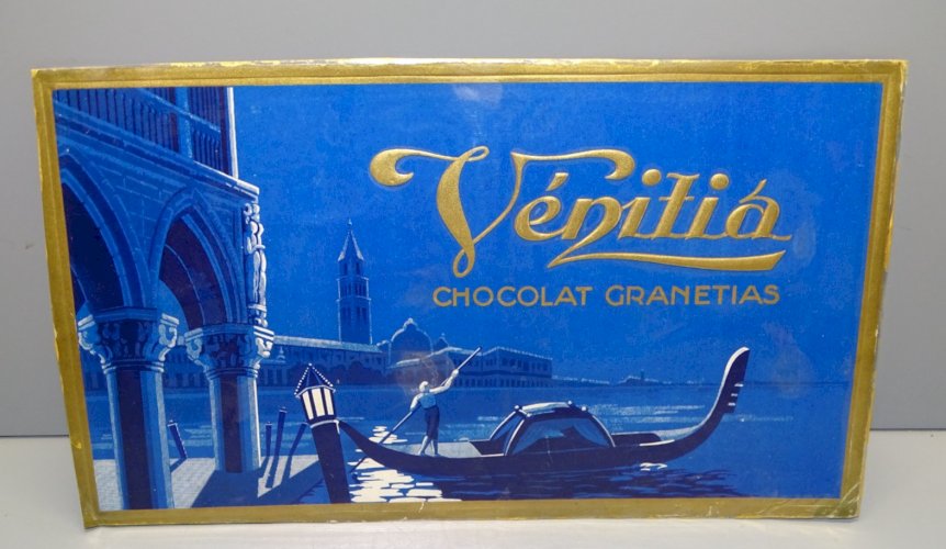 -PLAQUE PUBLICITAIRE CARTONNEE CHOCOLAT GRANETIAS VENITIA (ANCIEN ESCOFFIER)  D