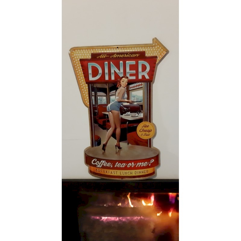 Plaque Murale Métal Vintage « Luke's Diner » Gilmore Girls - 15,2x20,3 Cm, Style Rétro, Décor Café/bar