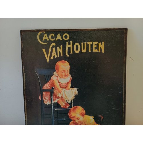 Plaque Publicitaire en Tole Cacao Van Houten