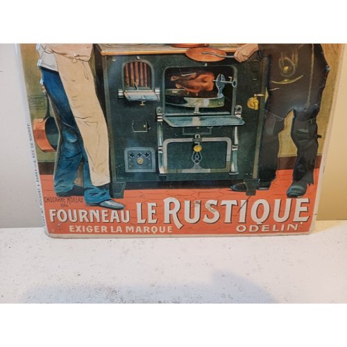 Plaque Publicitaire en Tole Fourneau Le Rustique Odelin