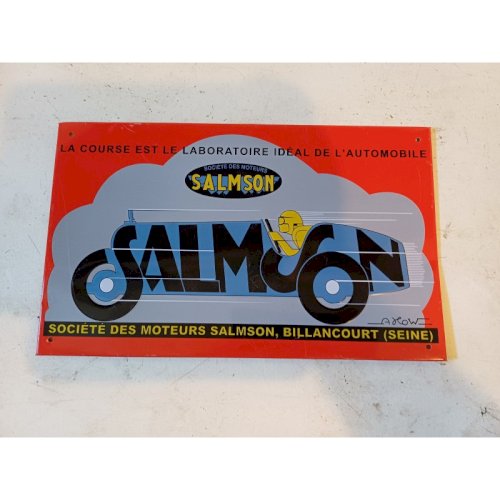 Plaque Publicitaire en Tole Moteurs Salmson