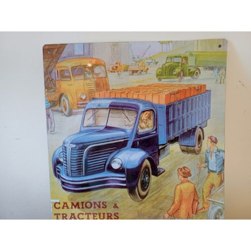 Plaque Publicitaire en Tole Tracteurs Berliet